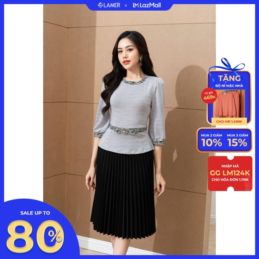Áo Kiểu Lamer Peplum Phối Đai Eo L61W22T041