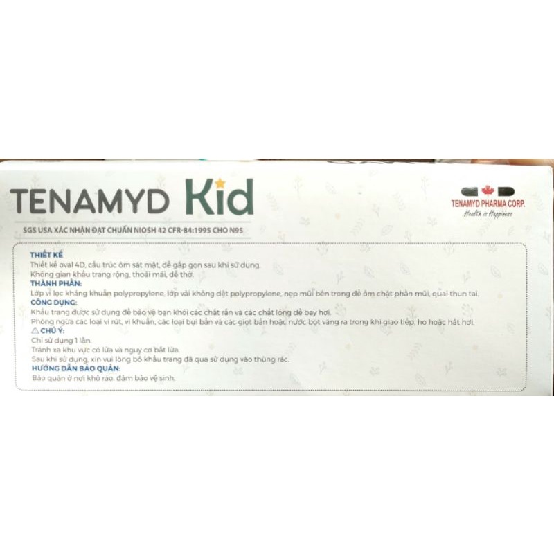 Khẩu trang trẻ em KF94 kid Tenamyd