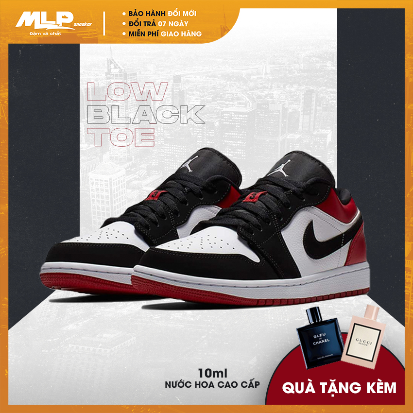 Giày Nike Air Jordan 1 Low Black Toe (Full Box) , giày jordan, giày nike  jordan 1 low 