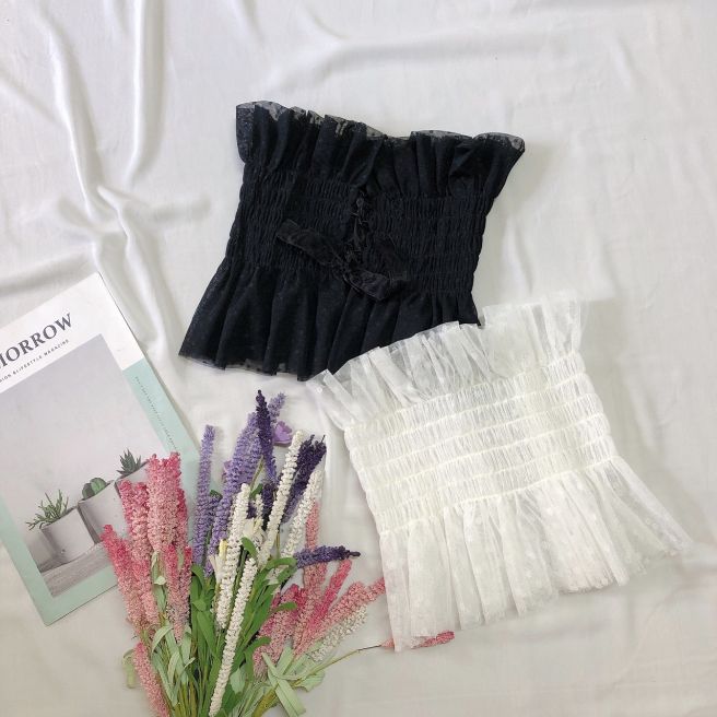 Áo kiểu ống lưới đan dây sau form 50 kg trở lại áo lưới croptop áo lưới mỏng sexy áo lưới đẹp