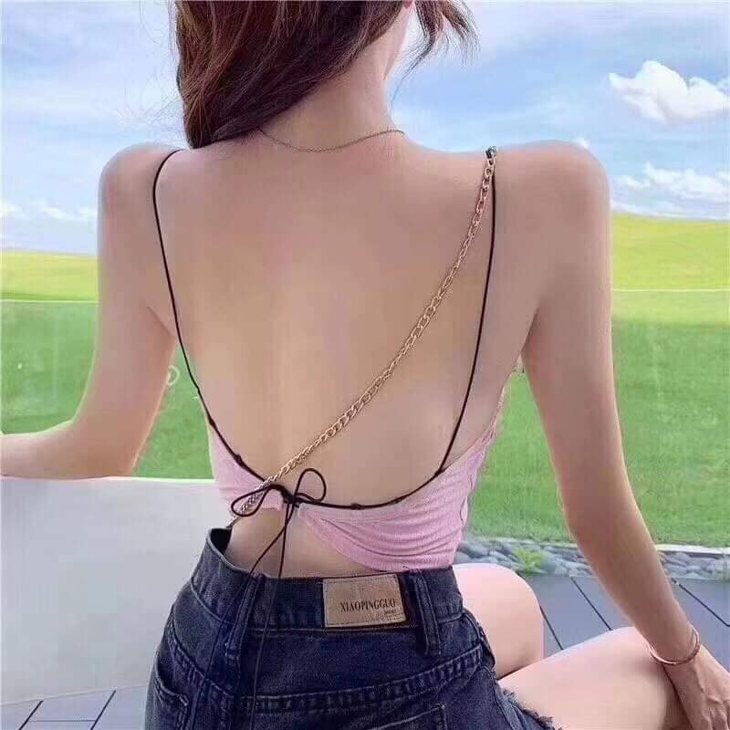 Combo 2 Áo bra croptop 2 dây có mút ngực