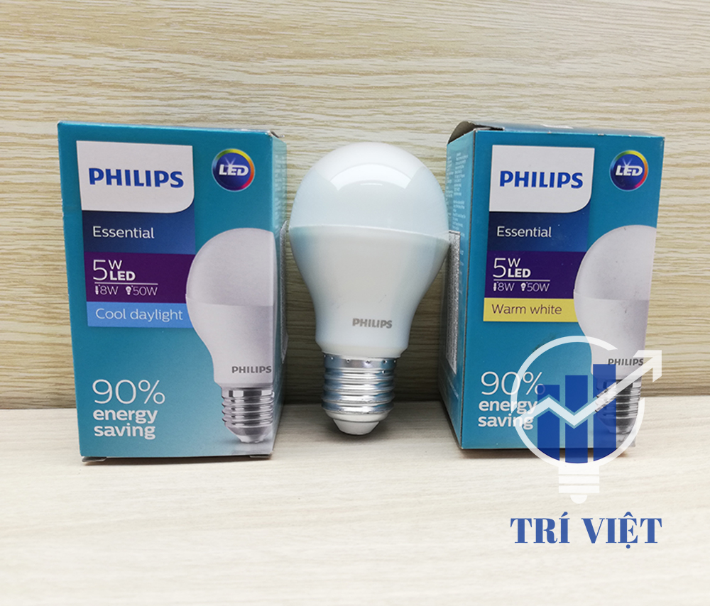 [HCM]COMBO 5 ĐÈN LEDBULB PHILIPS 5W – 3000K/6500K