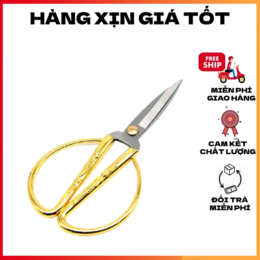 Kéo cắt đa năng Rồng vàng mũi nhọn siêu bén chuyên làm gà, làm cá, tỉa cây, làm bếp