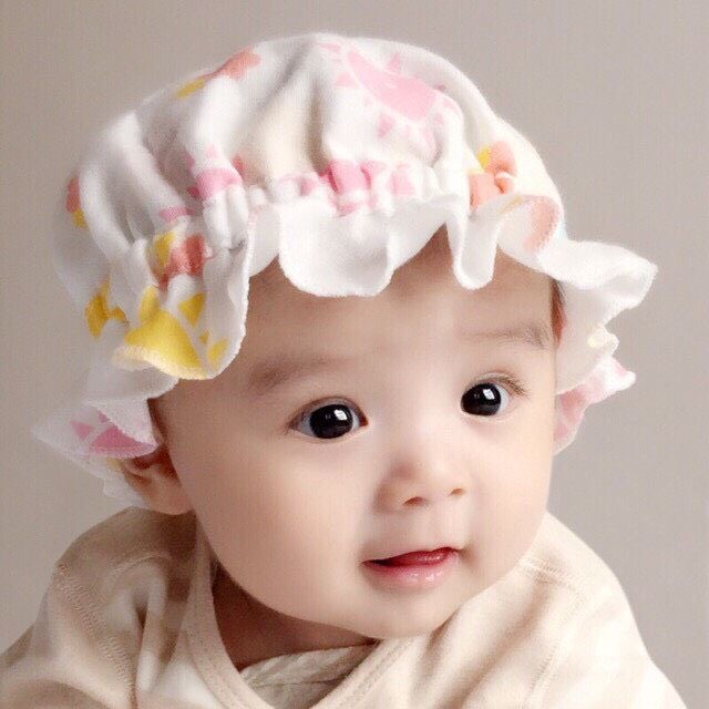 Mũ sơ sinh cotton / bo chun tròn cho bé gái