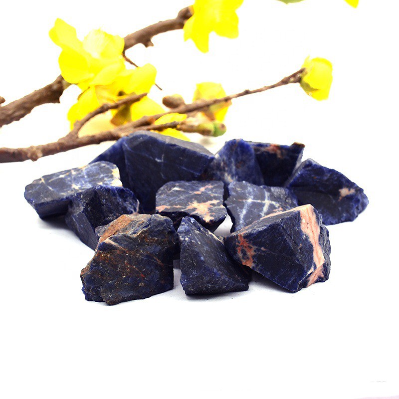 Đá thô thanh tẩy Sodalite chơi tarot E12, phong thủy