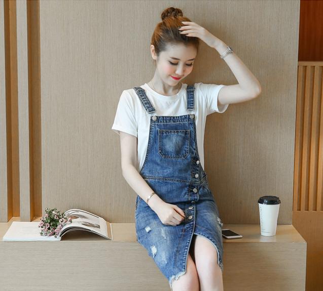Váy Yếm PHỐI NÚT D752 ( KHÔNG KÈM ÁO )