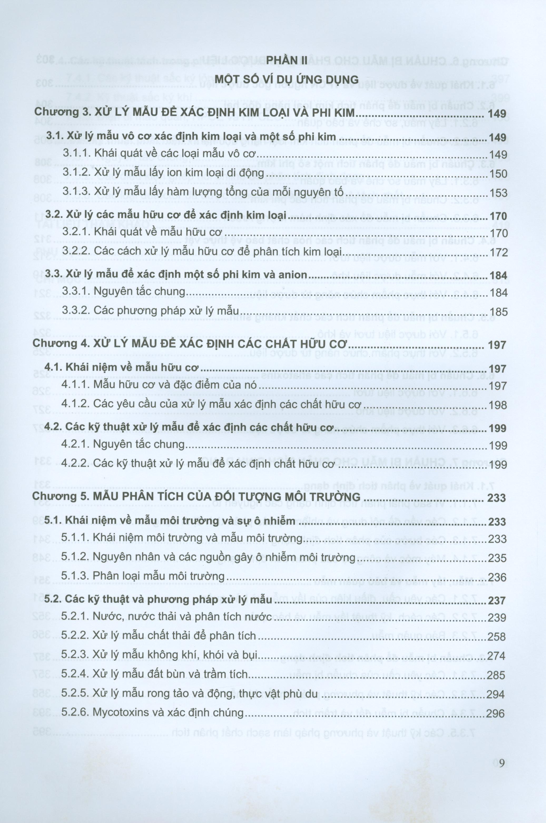 Các kỹ thuật và phương pháp chuẩn bị mẫu phân tích