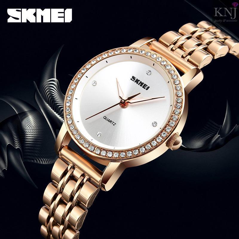 Đồng hồ nữ Skmei 1311 Dây thép không rỉ viền đá cao cấp đẹp và sang trọng - DH0805