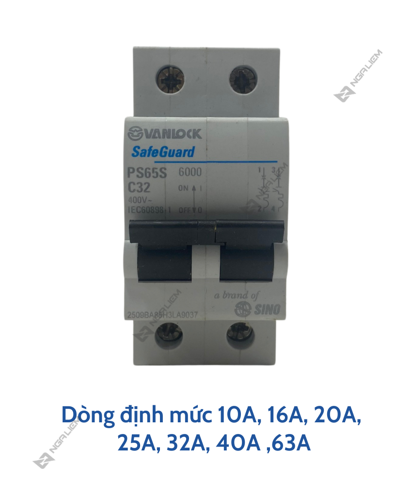 CB 2 Tép SINO (10A, 16A, 20A, 25A, 32A, 40A, 63A) PS45N - 2 Cực