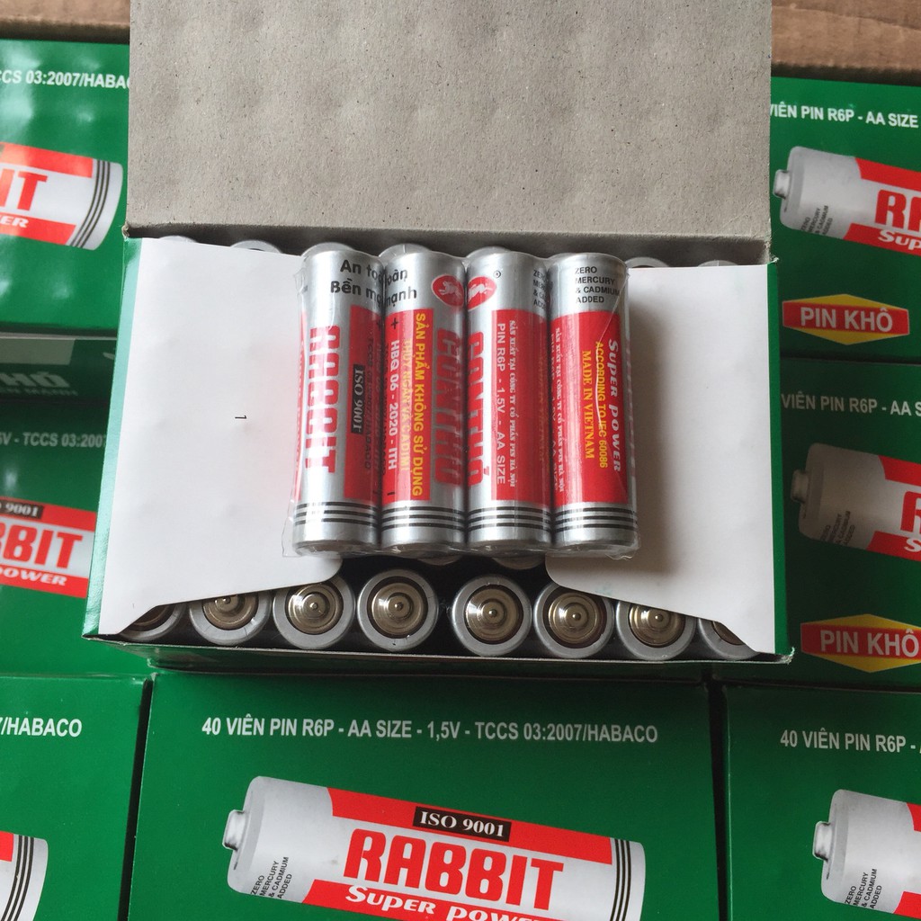 Pin con thỏ 1 vỉ 4 viên 1,5V (rabbit AA/AAA)