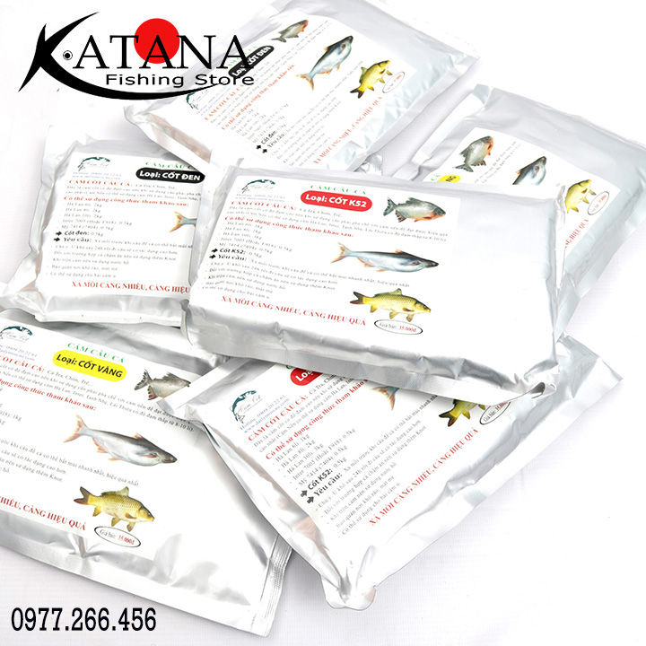 [HCM]Cám Câu Cá - Cốt Vàng Cốt Đen Cốt K52 Bịch 500gr