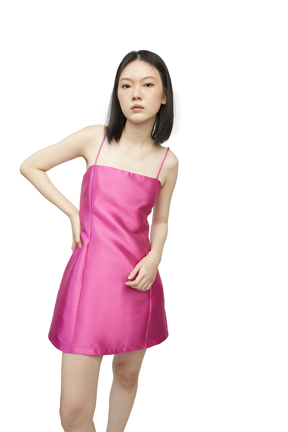 DOTTIE - Đầm ngắn hở lưng nữ DOTTIE hồng - D0371