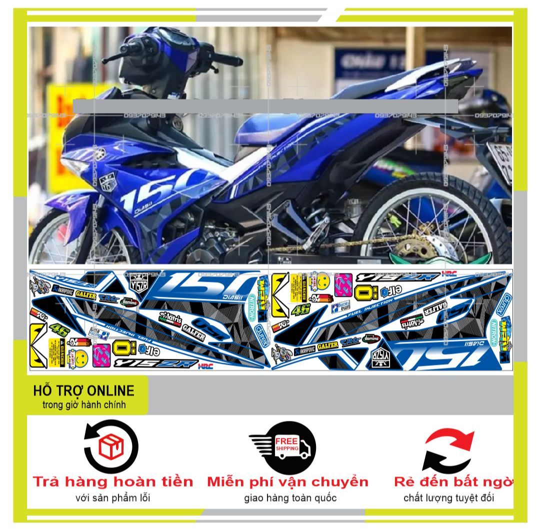 TEM RỜI EXCITER 150 Y15ZR XANH GP