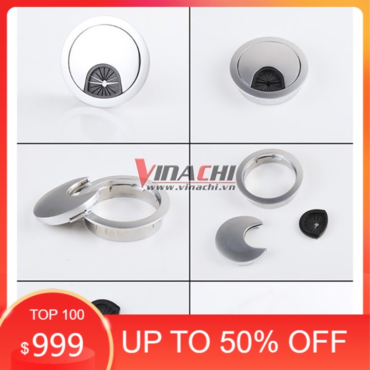 Nắp luồn dây điện tròn ghi - 70-58mm