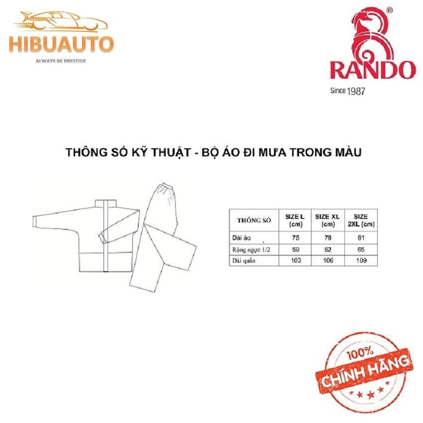 Áo mưa Rando bộ trong màu ASPC-01