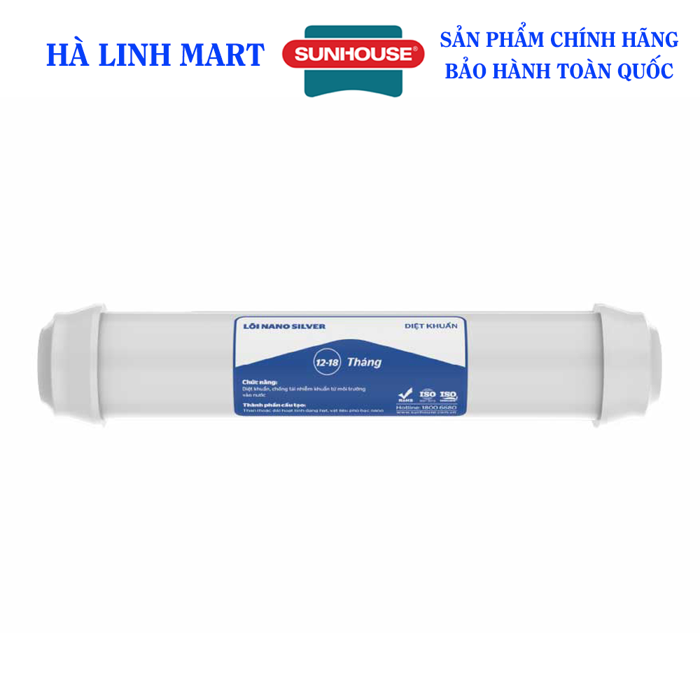 Lõi lọc nước số 5 SUNHOUSE SHA-WFSIL - Lõi diệt khuẩn SUNHOUSE Nano Silver - Chức năng diệt khuẩn, chống tái nhiễm khuẩn từ môi trường vào nước