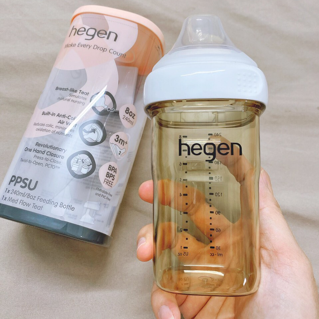 Bình sữa Hegen full size, full box Hàn Quốc có quà tặng