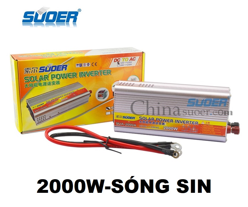 Bộ đổi điện 2000W 12V Sang 220V SUOER SUA - 2000A
