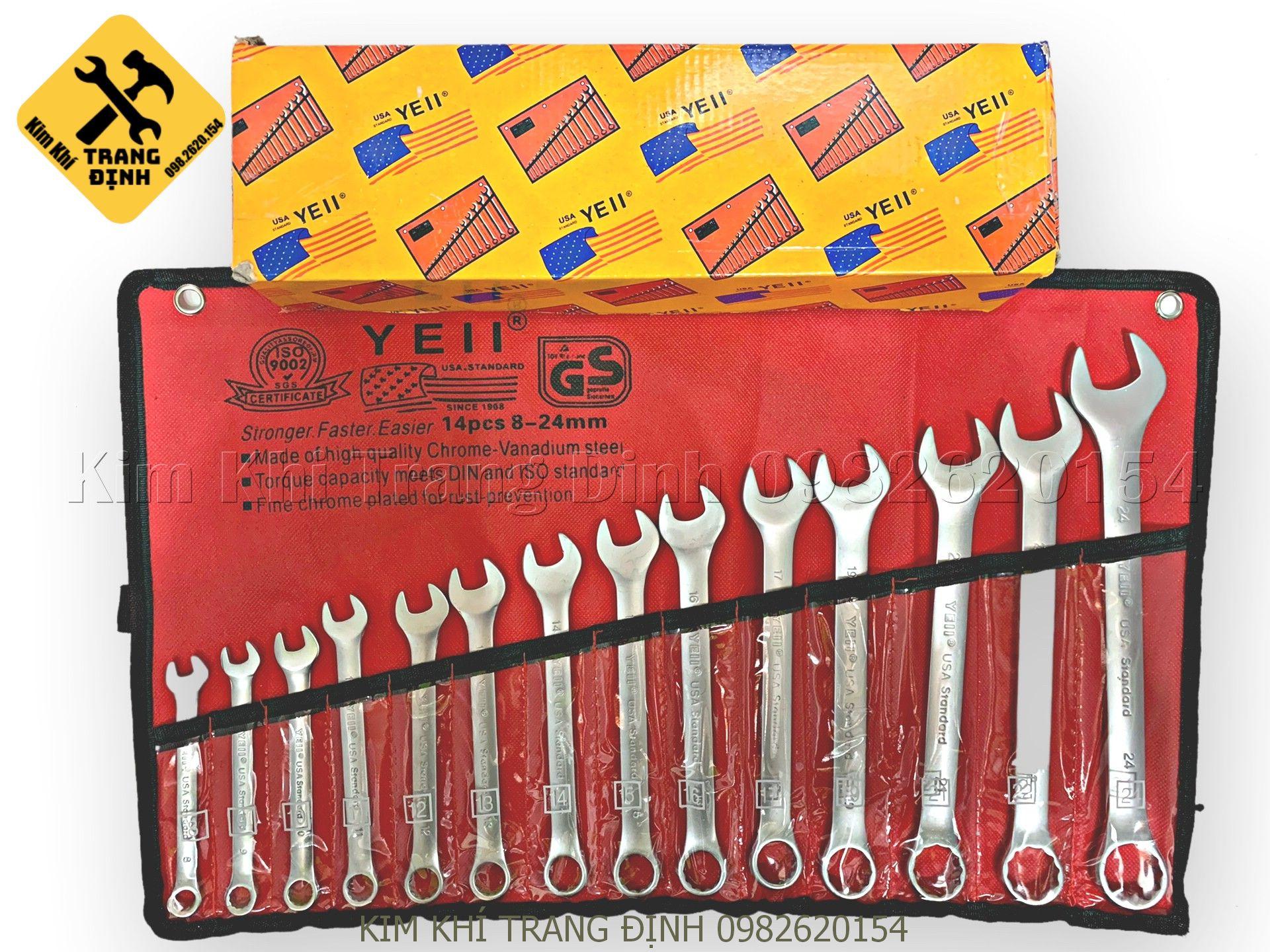 Bộ Cờ Lê Vòng Miệng 8- 24 Cao Cấp 14 Chi Tiết Siêu Bền