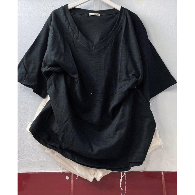 Set bộ áo thun cổ tim mix quần jean đùi
