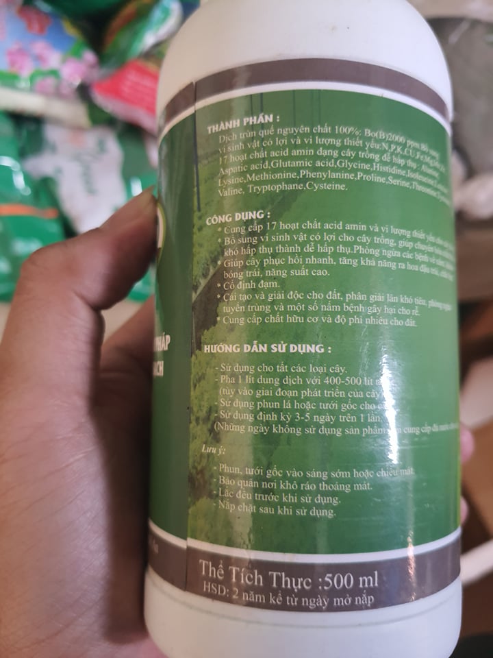 PHÂN BÓN HỮU CƠ CAO CẤP DỊCH TRÙN QUẾ HIRYO - 500ml