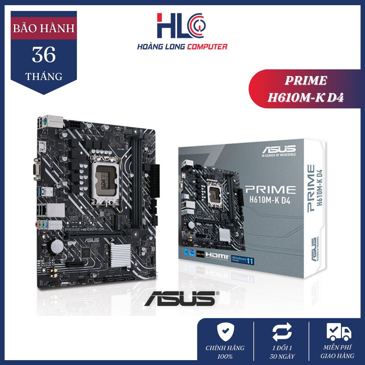 Mainboard Asus Asus Prime H610M-K D4 - Intel H610, Socket 1700, m-ATX