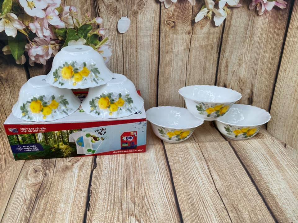 Bộ 12 chén sứ thủy tinh ăn cơm
