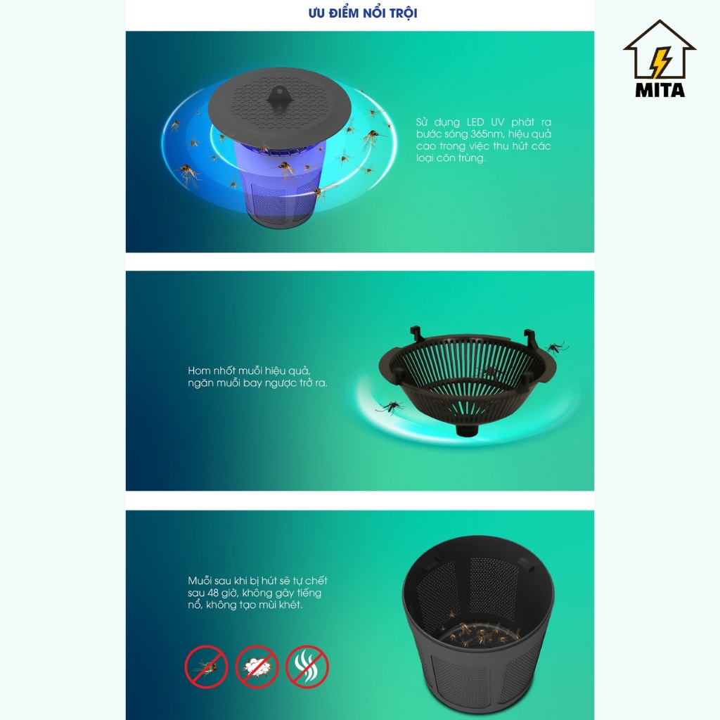 Đèn bắt muỗi Rạng Đông DBM01 - MITA