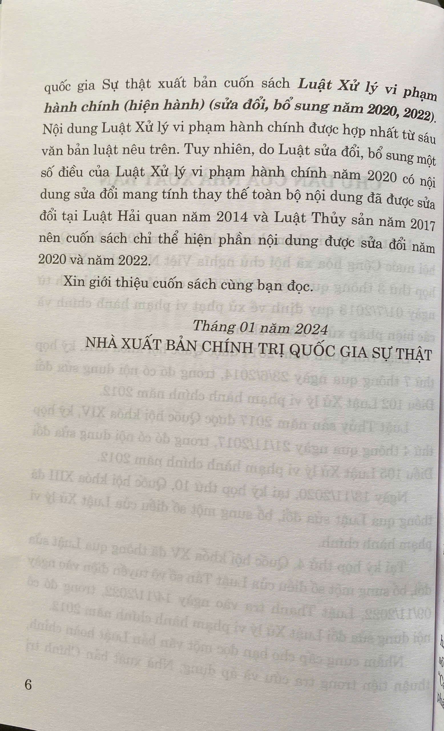 Luật Xử Lý Vi Phạm Hành Chính (Hiện Hành) ( Sửa Đổi, Bổ Sung năm 2020, 2022)