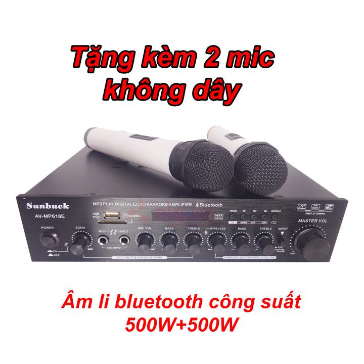 Ampli Bluetooth Sunbuck MP618E Kèm 2 Micro