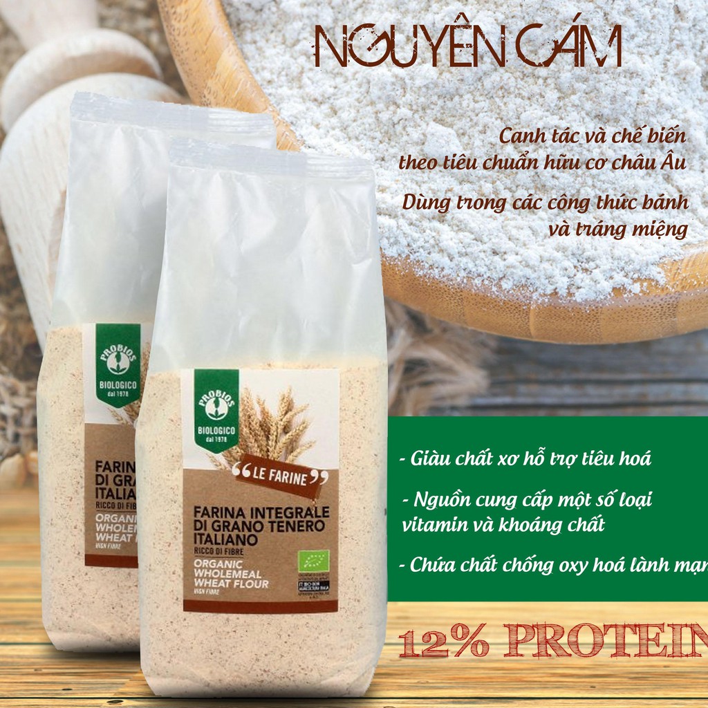 Bột Mì Đa hữu cơ Organic Wheat Flour ProBios 1kg
