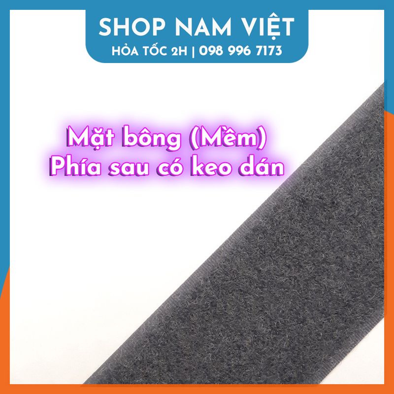 (Bán Lẻ 1 Mặt Gai Hoặc Bông) 1 Mét Velcro Kèm Keo 2 Mặt