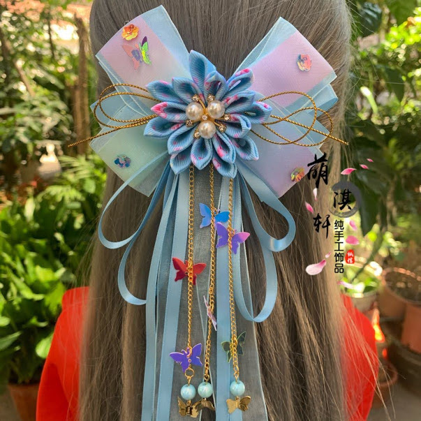 kẹp cổ trang nơ bướm (hanfu, tiểu thư)