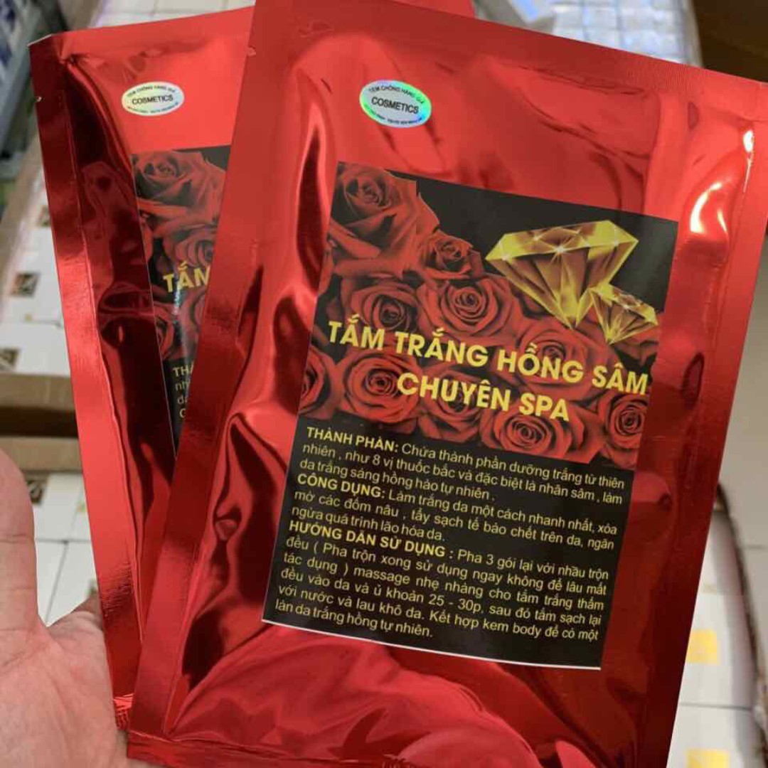 (Combo 10 Gói) Tắm Trắng Hồng Sâm Trắng Da Se Khít Chân lông