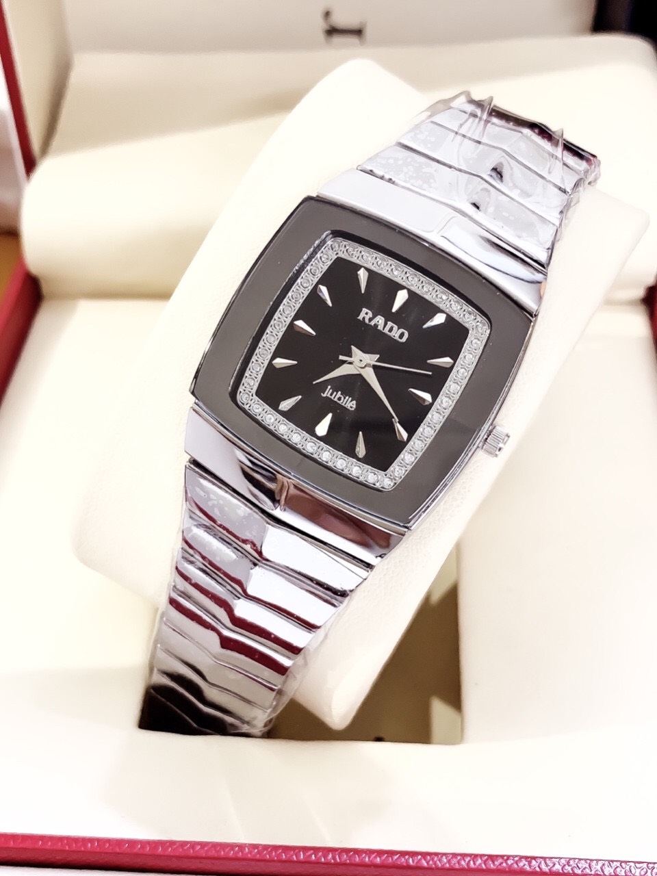 [HCM]Đồng Hồ Nam Vuông Dây Thép Size 36mm