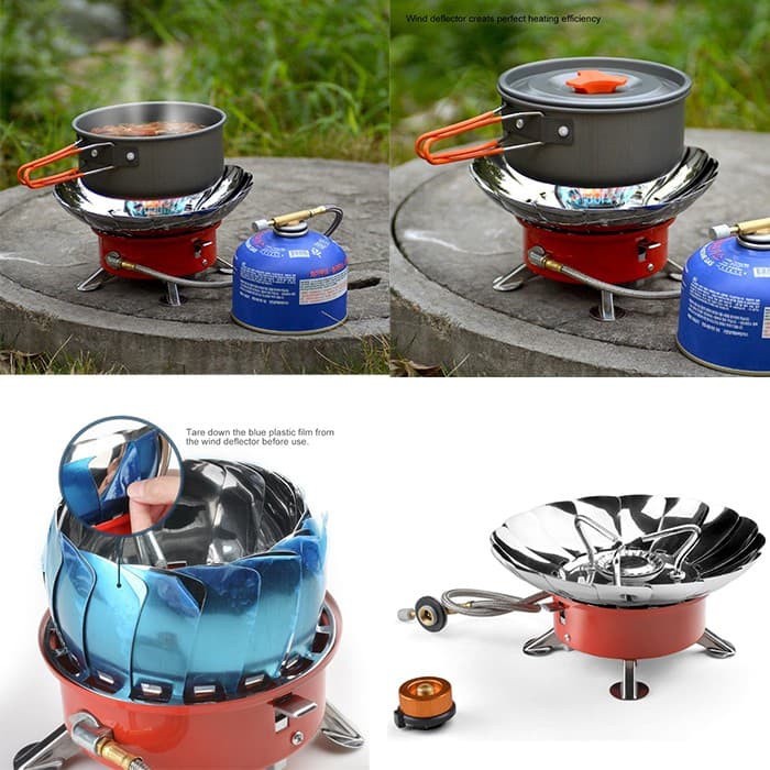 Bếp Gas Du Lịch Camping Loại Có Chống Gió xếp gọn dể dàng mang đi du lịch