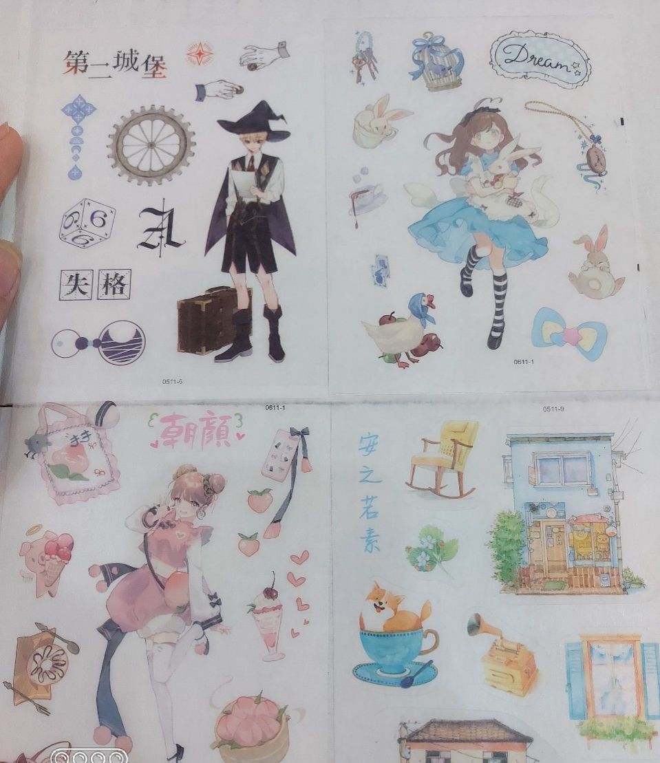 Set 12 Miếng sticker phong cách ANIME Nhật Bản