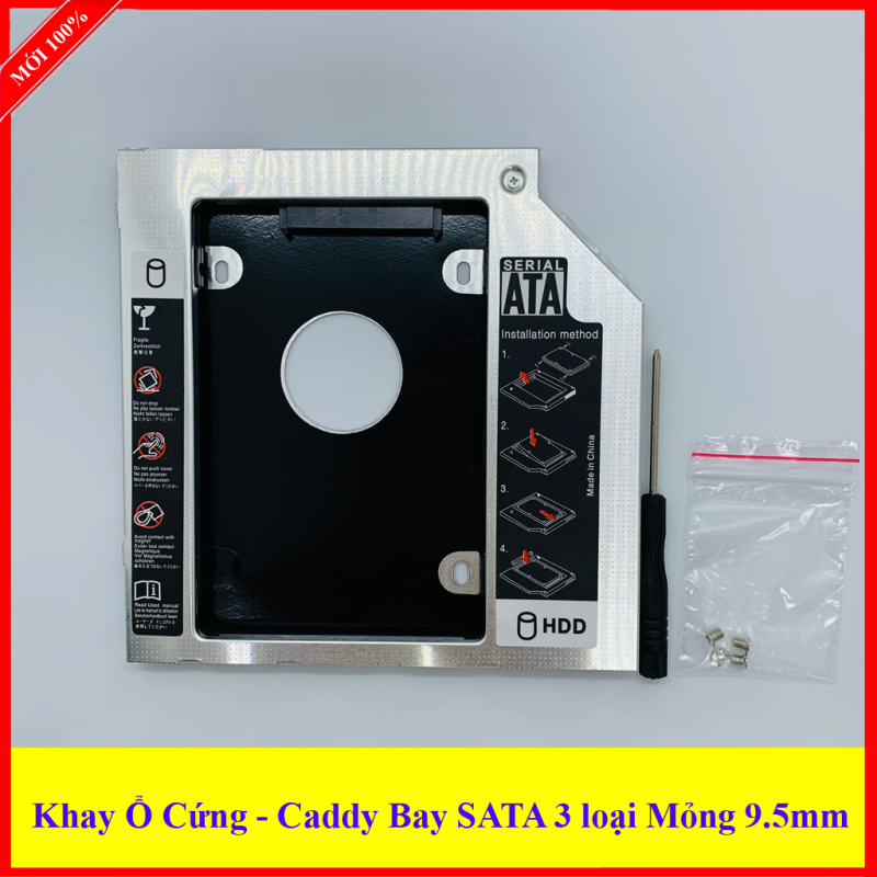 Caddy Bay loại Mỏng 9.5mm SATA 3.0 gắn thêm ổ cứng cho Laptop