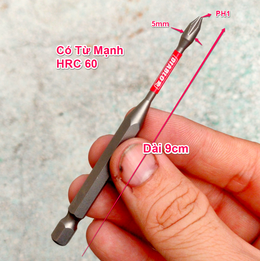 Mũi Vít baka dẹp loại dài - Ph0 Ph1 Ph2 Ph3 SL5, Vít điện tử