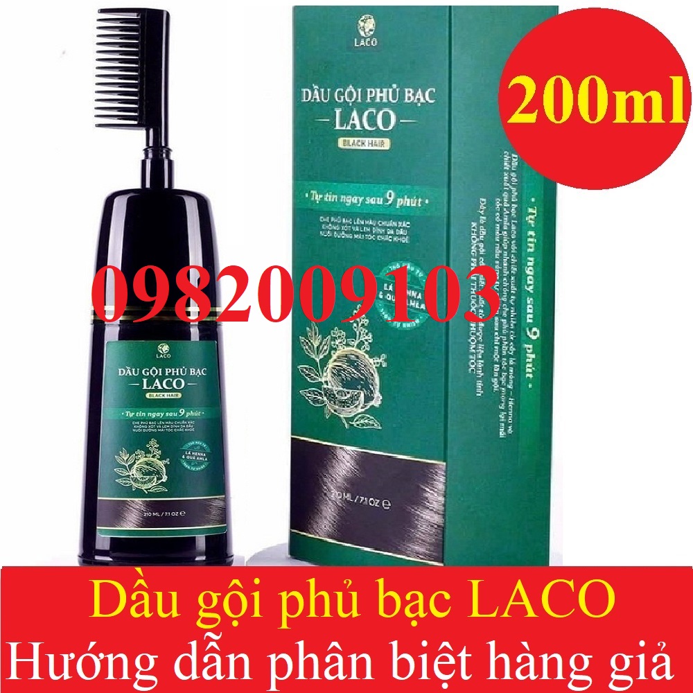COMBO BLACK 3P & Dầu gội phủ bạc laco black hair 200ml [date 2025]
