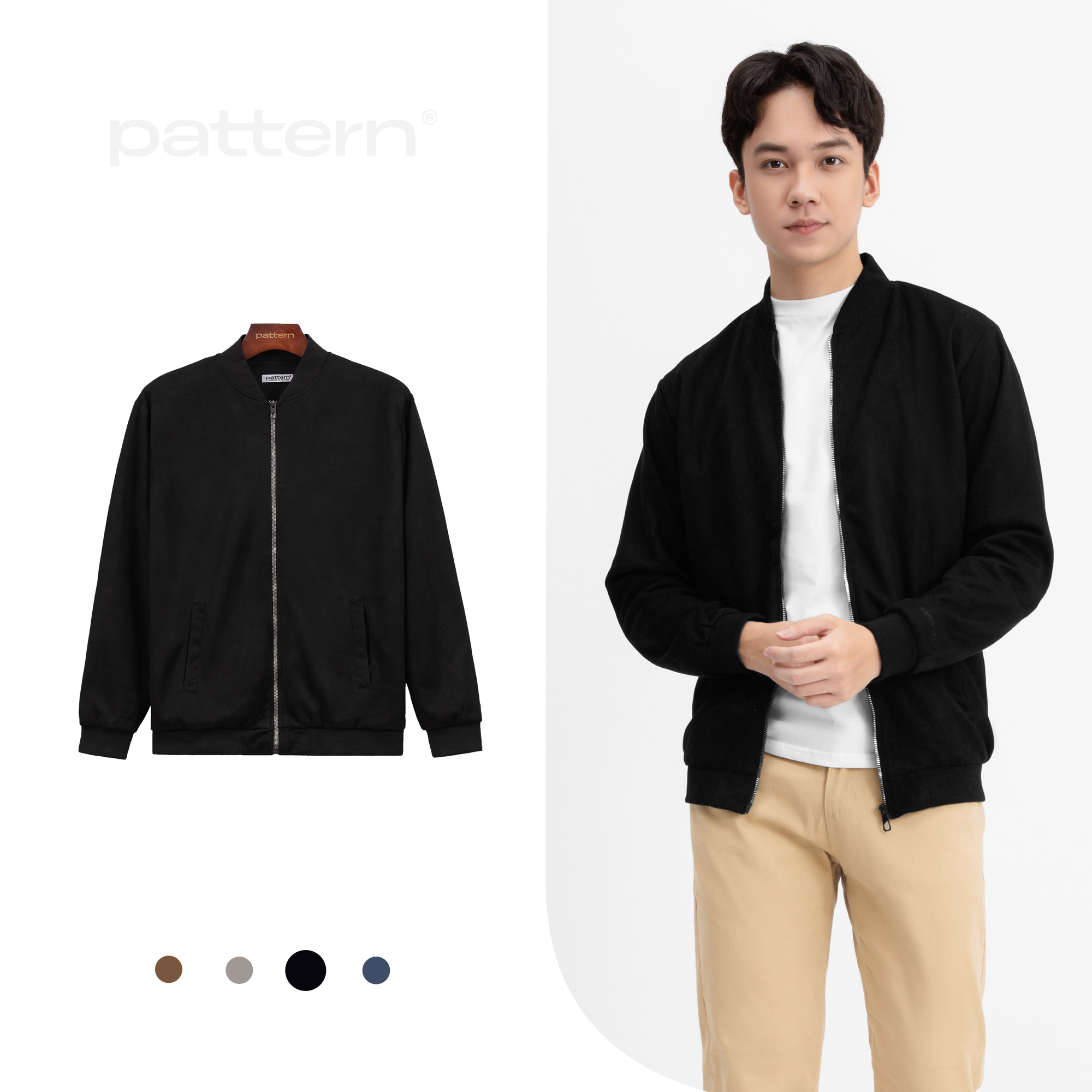 Áo khoác bomber da lộn PATTERN PK005