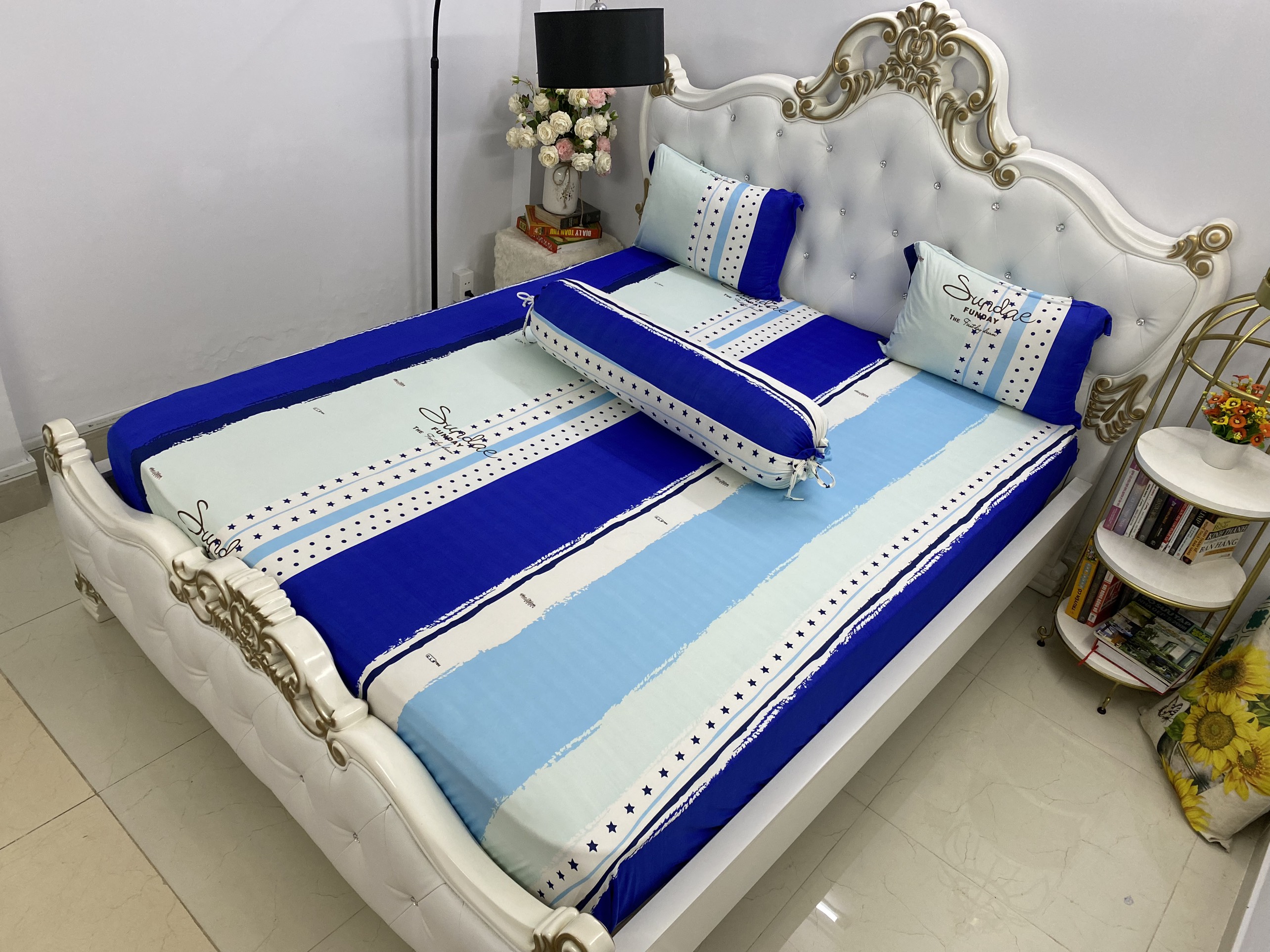 [HCM]Bộ Drap Thun  Hàn Quốc mát lạnh{ 4 món }CHUẨN MẪU