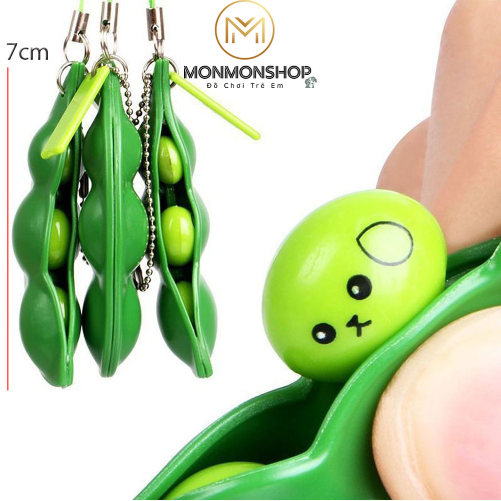 Móc Khóa Hạt Đậu(Đậu Hà Lan) Xả Stress dùng để bóp vui nhộn