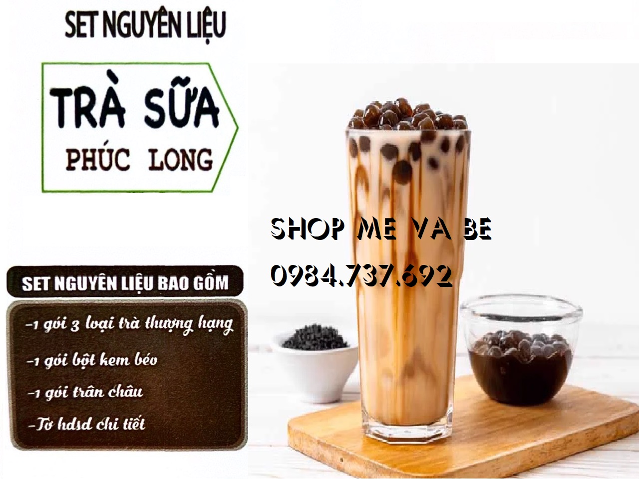 Trà sữa trân châu nhiều vị tự chọn set nấu được 8-10 cốc thơm ngon