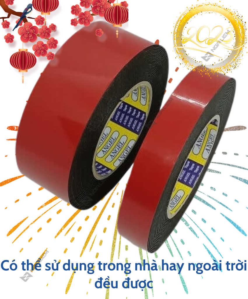 Băng Keo Xốp Đỏ 2P4 (24cm), 5P (50cm)