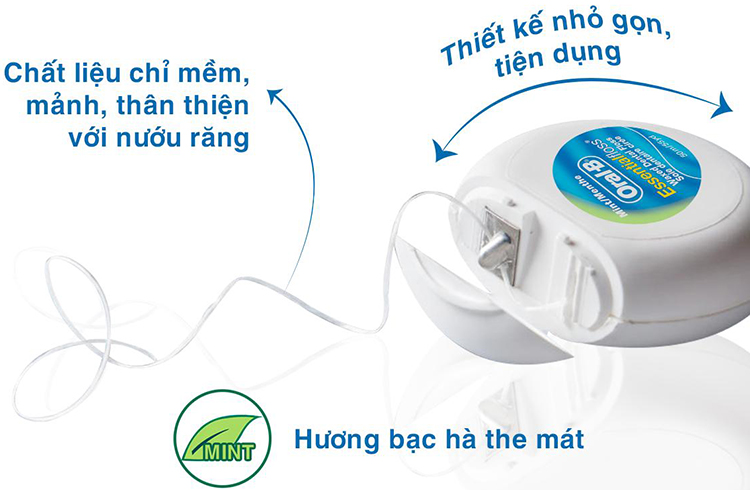 [HCM]Chỉ Nha Khoa Oral-B Essential Floss 50m
