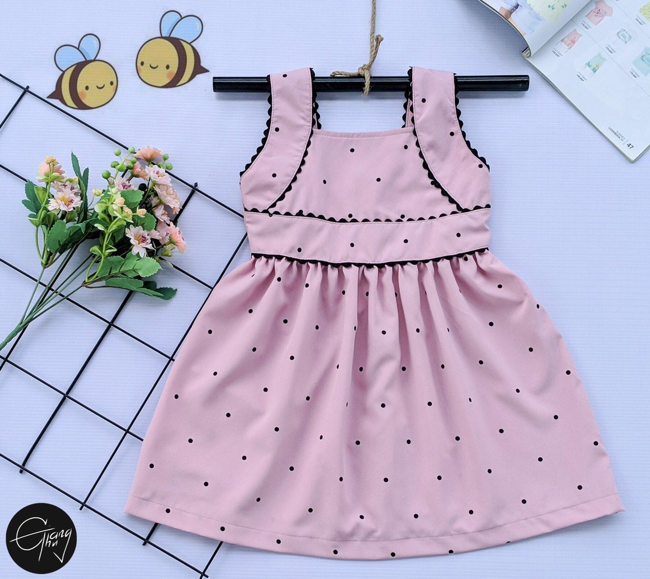ĐẦM BÉ GÁI CHẤM BI SÁT NÁCH 11.5-29KG