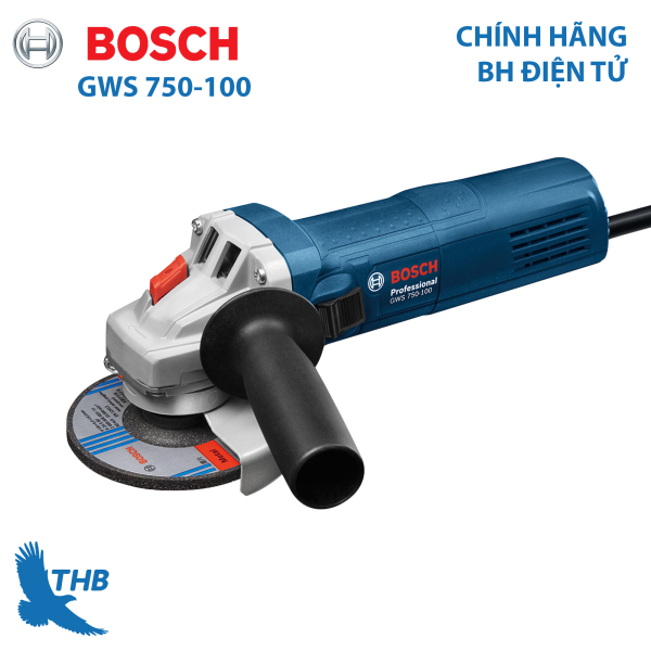 Máy mài góc Máy mài điện cầm tay Bosch GWS 750-100 tốc độ cắt bỏ vật liệu cao, Điều khiển rất tốt và dễ xử lý Bảo hành điện tử 12 tháng