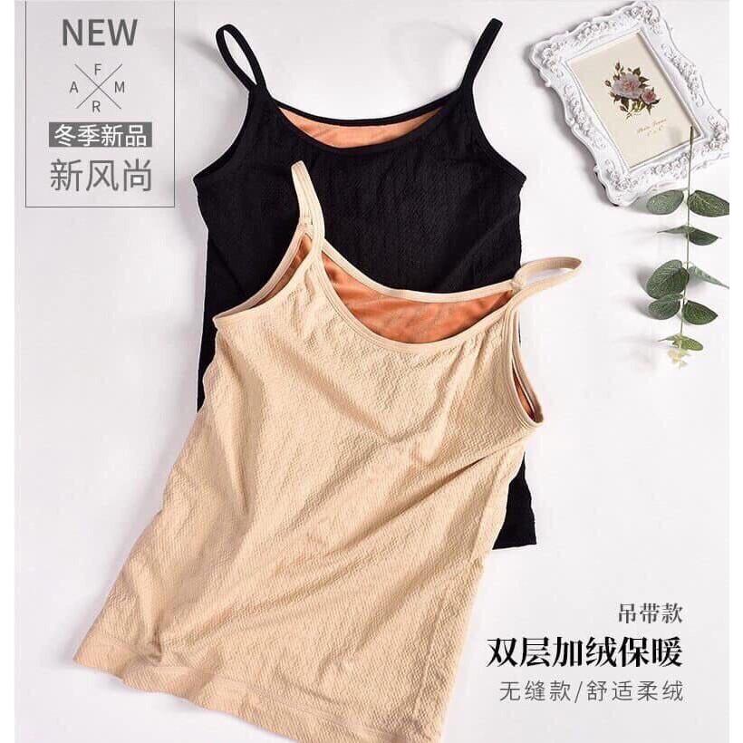 Áo 2 Dây Giữ Nhiệt Lót Lông Co Giãn Siêu Ấm