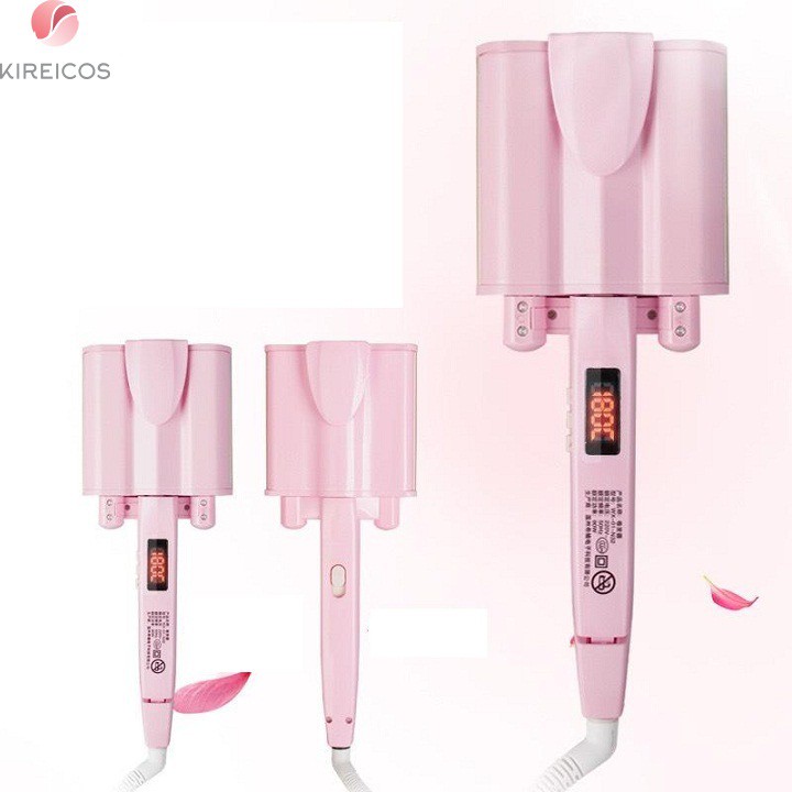 [HCM]Máy Uốn Tóc Gợn Sóng Nước 3 Trục Kiểu Hàn Quốc Có Chỉnh Nhiệt Độ - kireicos